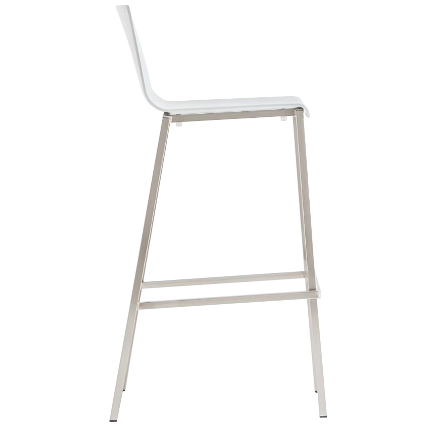 Pedrali Bílá plastová barová židle Kuadra