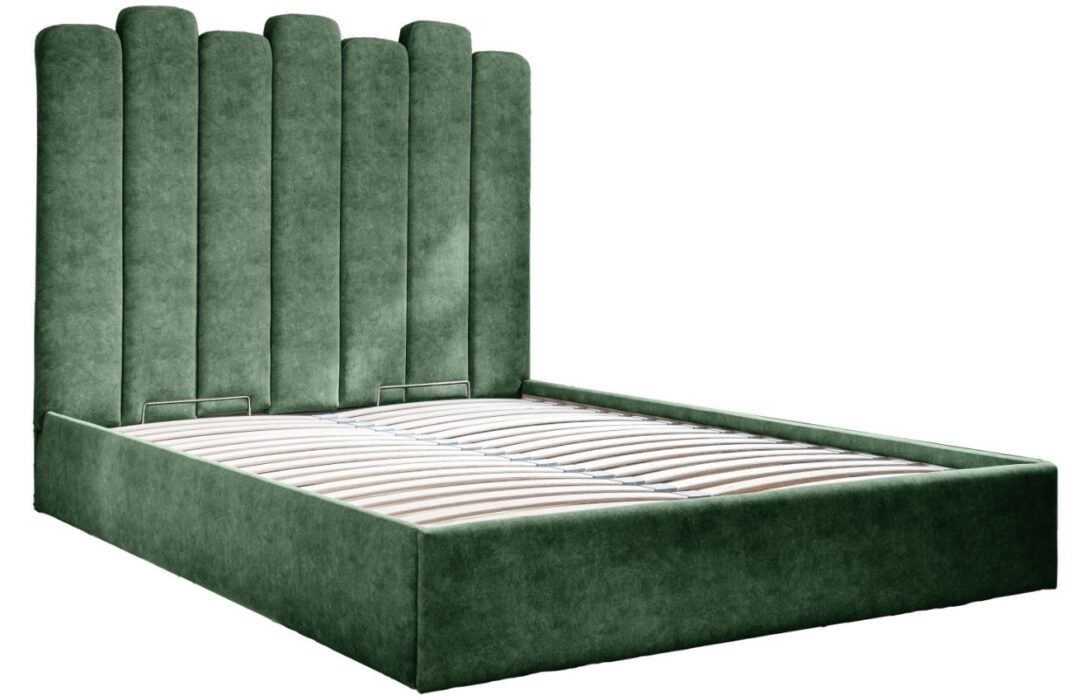 Zelená sametová dvoulůžková postel Miuform Dreamy Aurora